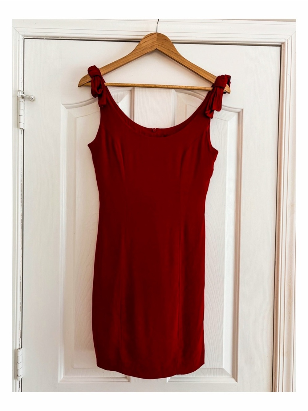 Nanette Lepore Red Satin Bow Strap Cocktail Dress Size 10 Party